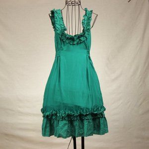 Yoana Baraschi Teal Silk Shift Dress 2